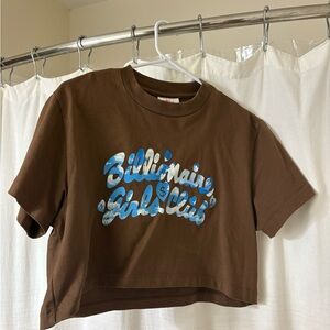 Billionaire Girls Club Brown and Blue Crop Top
